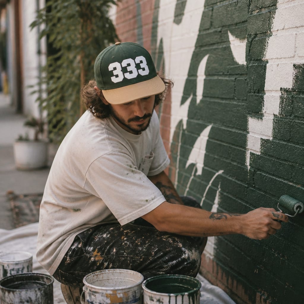 Angel Number 333 5 Panel Cap, lifestyle