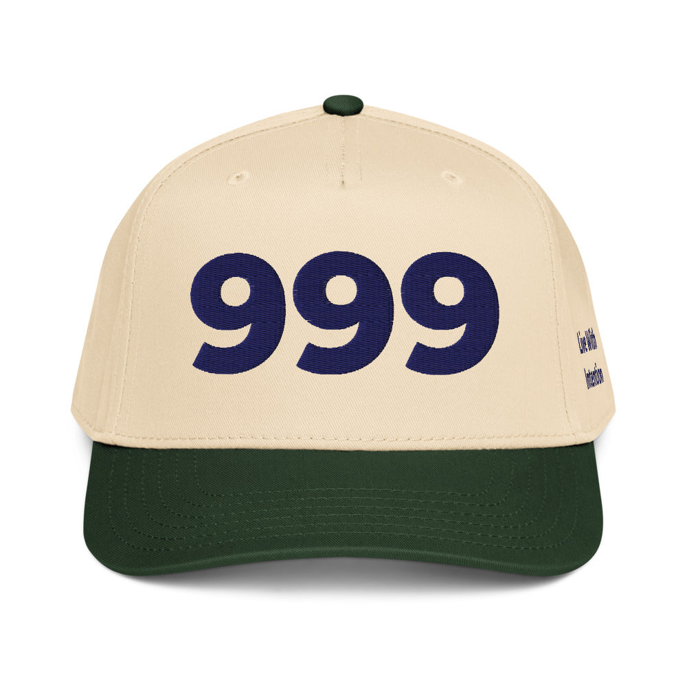 Angel Number 999 5 Panel Cap, Dark Green/Natural, front