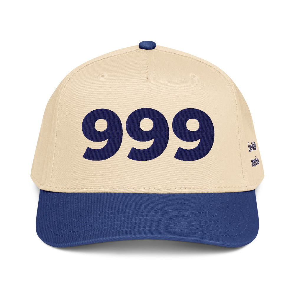 Angel Number 999 5 Panel Cap, Royal/Natural, front