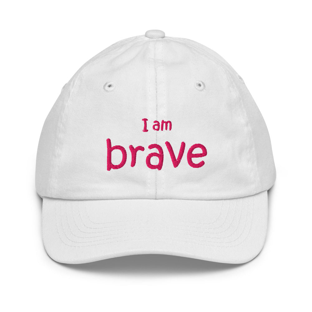 I Am Brave Kids Hat, White