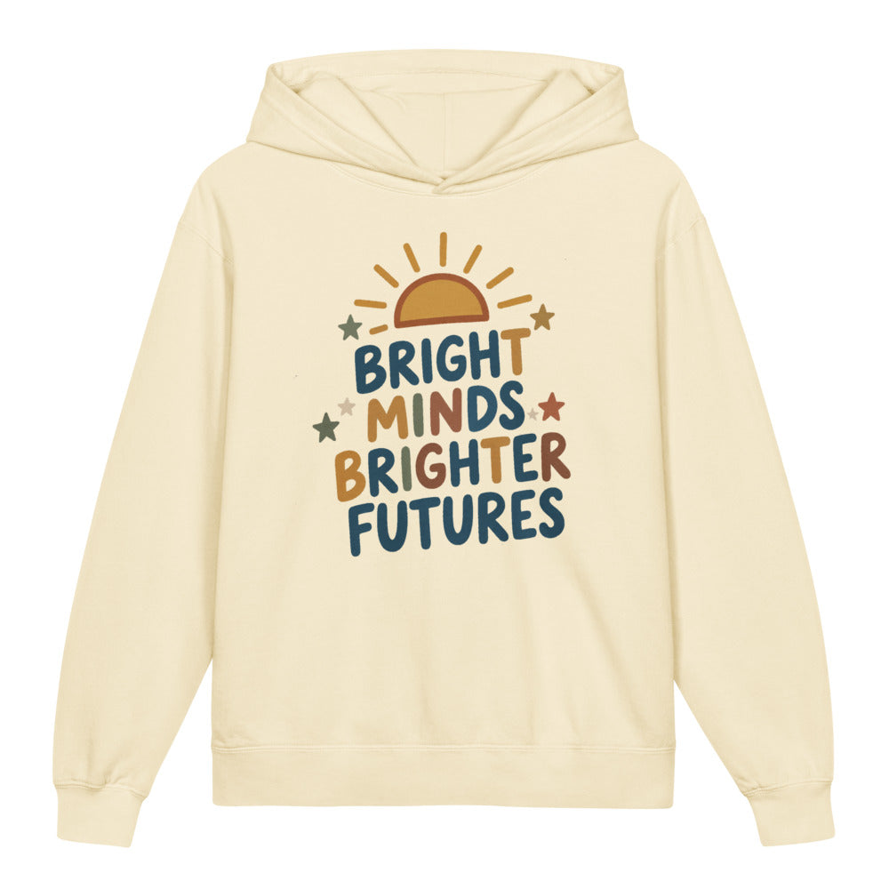 Bright Minds Brighter Futures Kids Hoodie, Ivory, front
