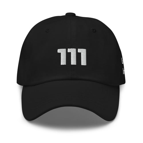 Angel Number 111 Dad Hat, Black, front