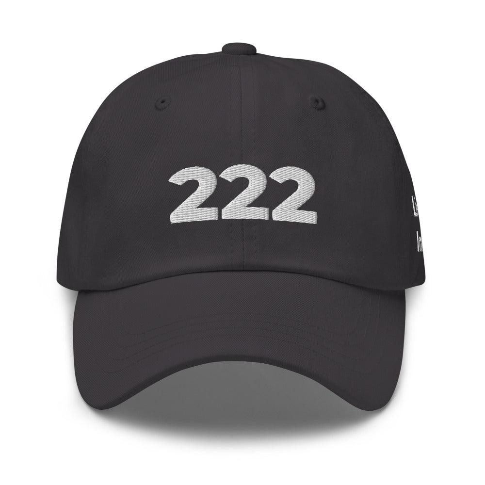 Angel Number 222 Dad Hat, Dark Grey, front