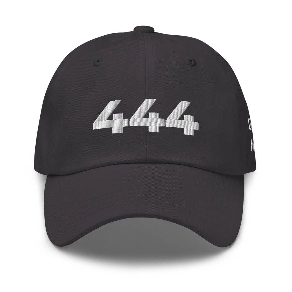Angel Number 444 Dad Hat, Dark Grey, front