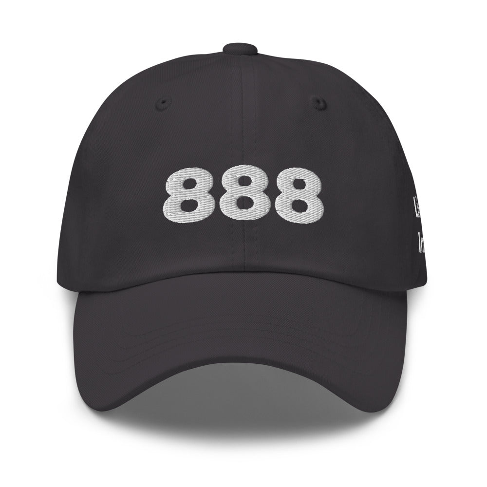 Angel Number 888 Dad Hat, Dark Grey, front