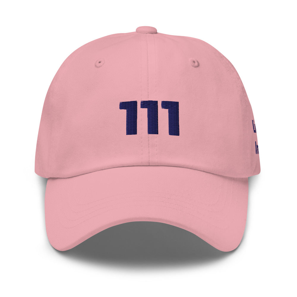 Angel Number 111 Dad Hat, Pink, front