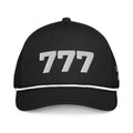 Angel Number 777 Classic Rope Cap, Black/White, front