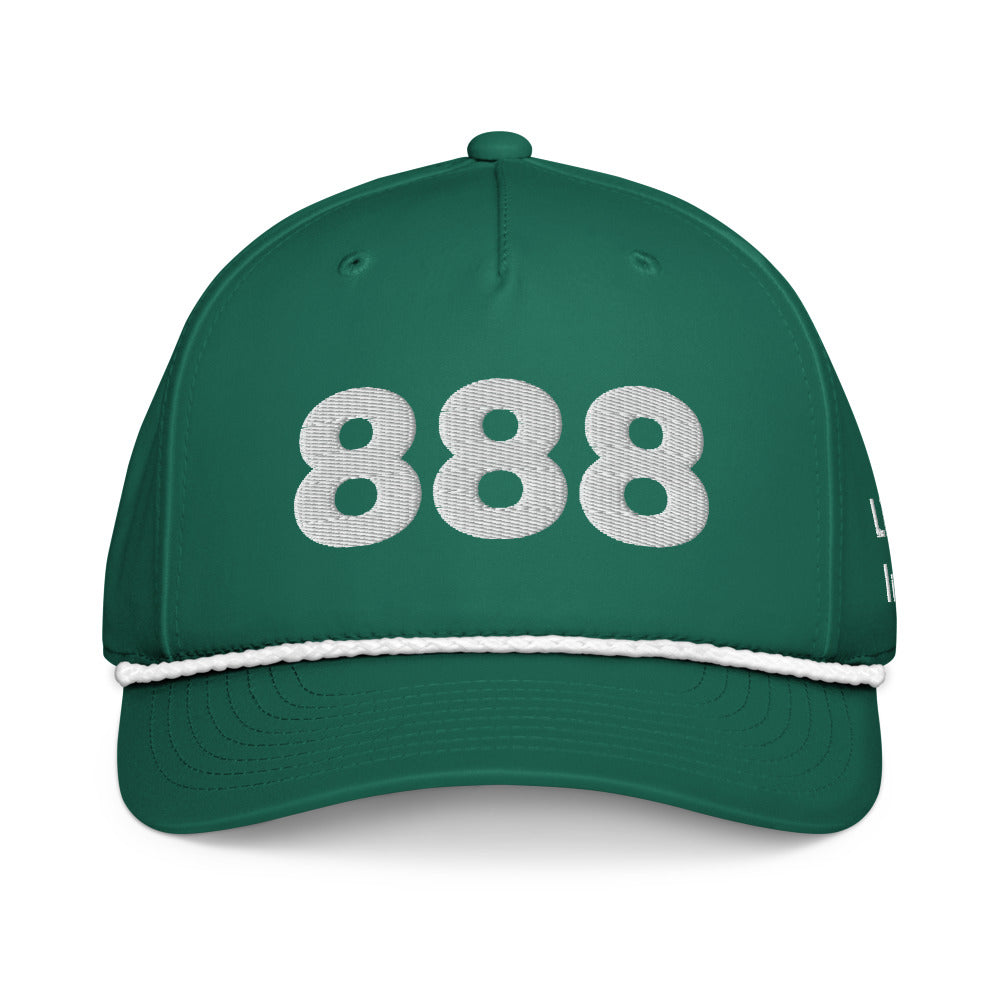 Angel Number 888 Classic Rope Cap, Kelly/White, front
