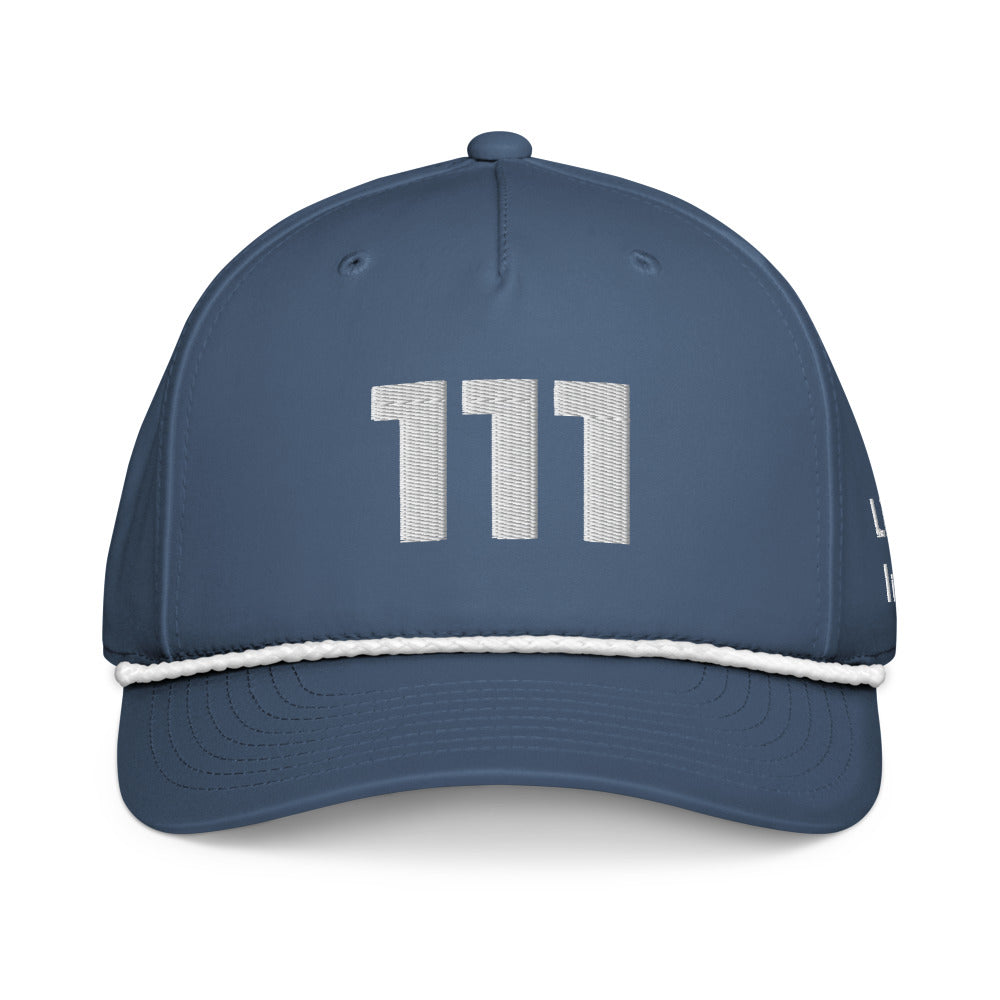 Angel Number 111 Classic Rope Cap, Light Blue/White, front