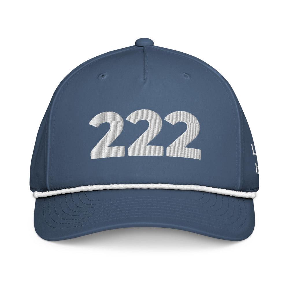 Angel Number 222 Classic Rope Cap, Light Blue/White, front