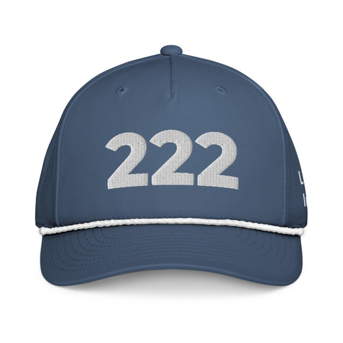 Angel Number 222 Classic Rope Cap, Light Blue/White, front