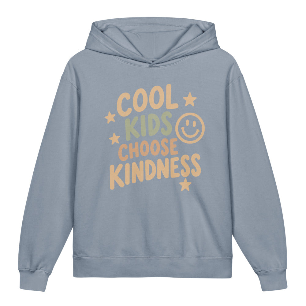 Cool Kids Choose Kindness Kids Hoodie, Blue Jean, front