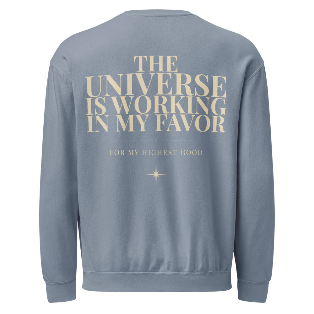Angel Number 444 Crewneck, Blue Jean, back