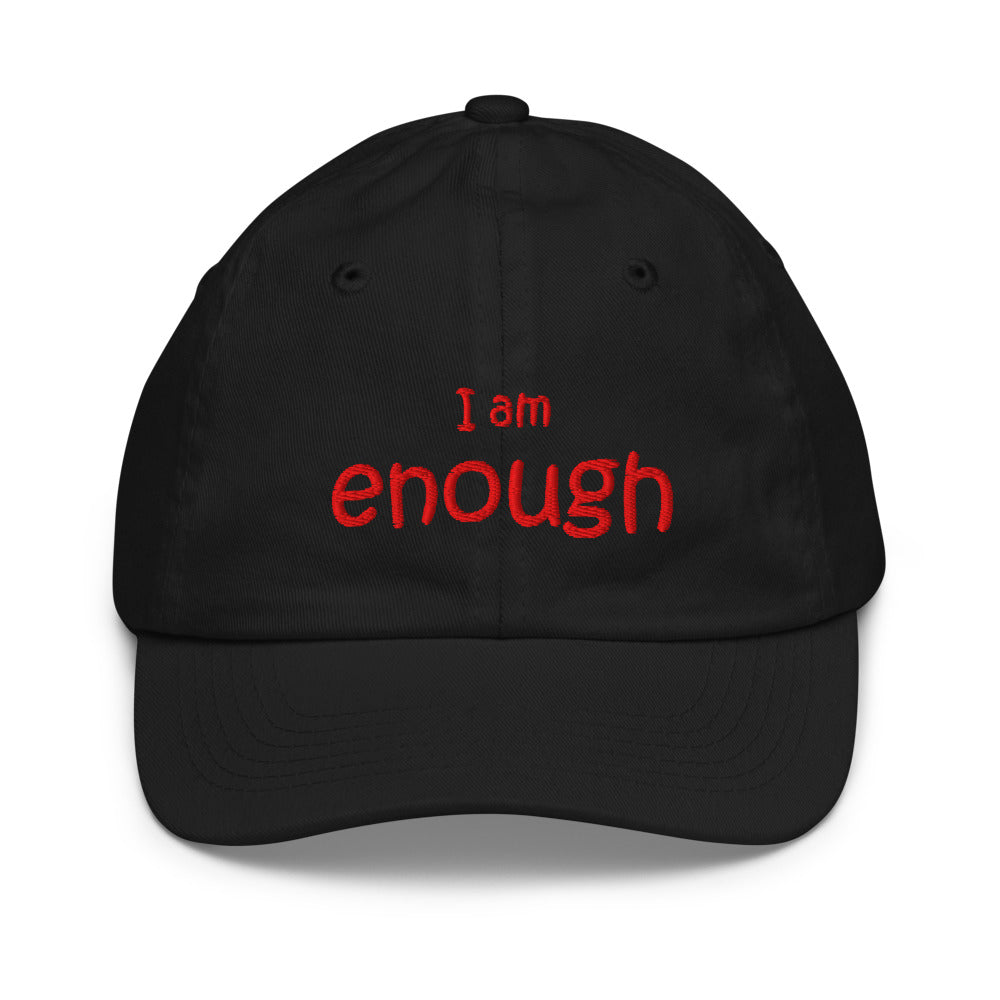 I Am Enough Kids Hat, Black