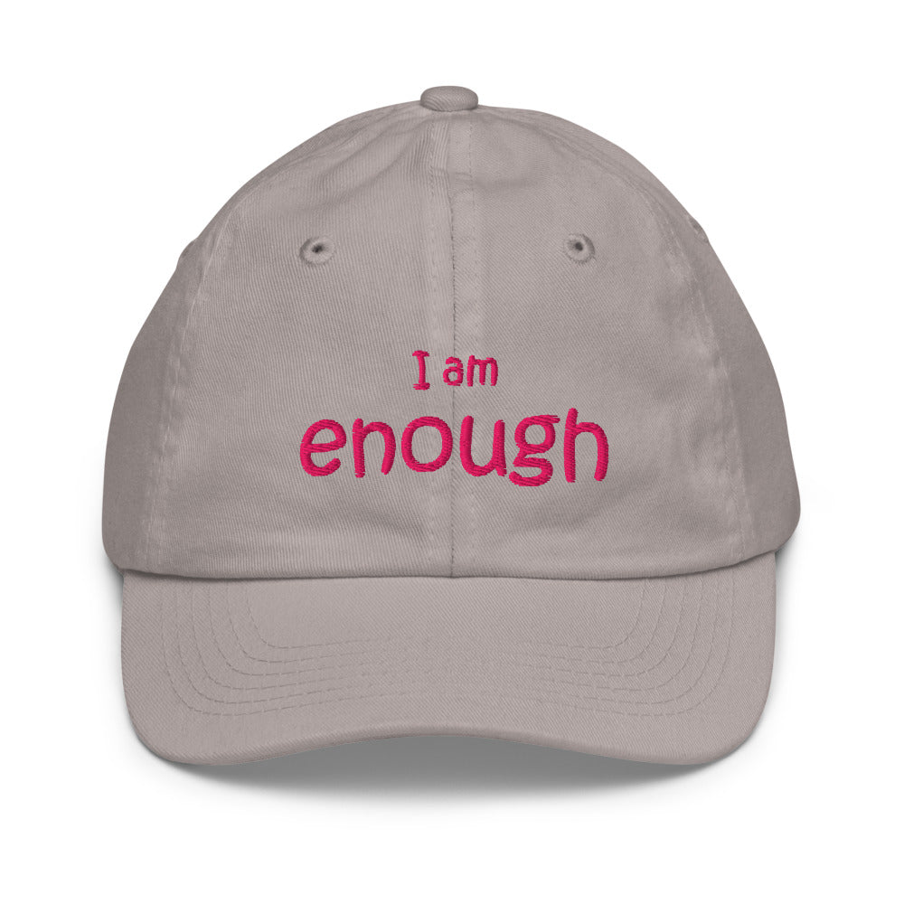 I Am Enough Kids Hat, Grey
