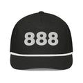 Angel Number 888 Golf Rope Cap, Black/White, front