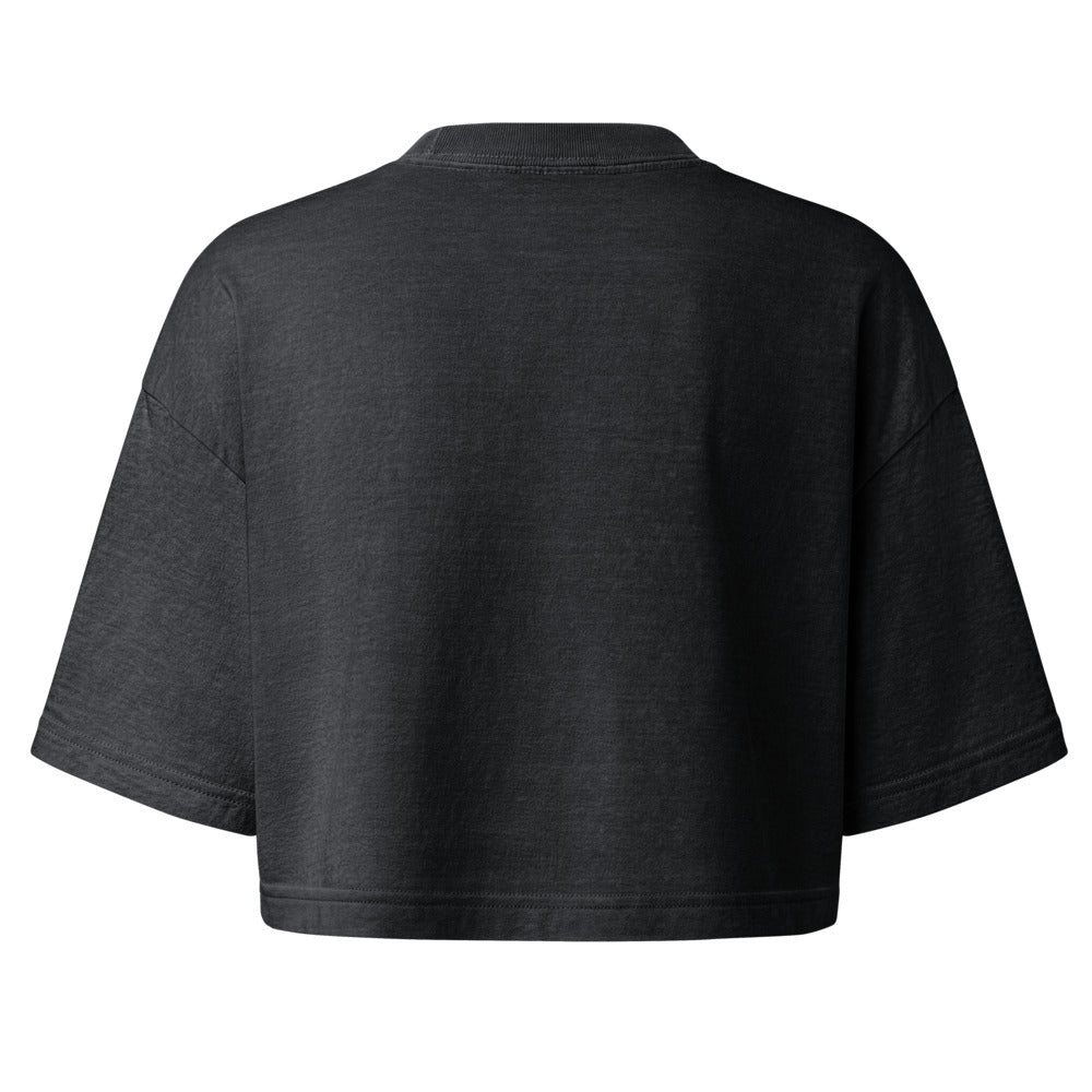 Higher Self Activated cropped tee in washed black, back