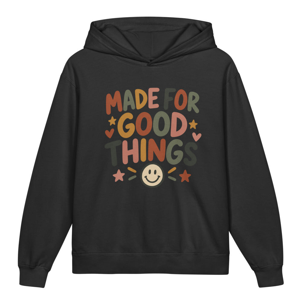 Made For Good Things Kids Hoodie, Black, front