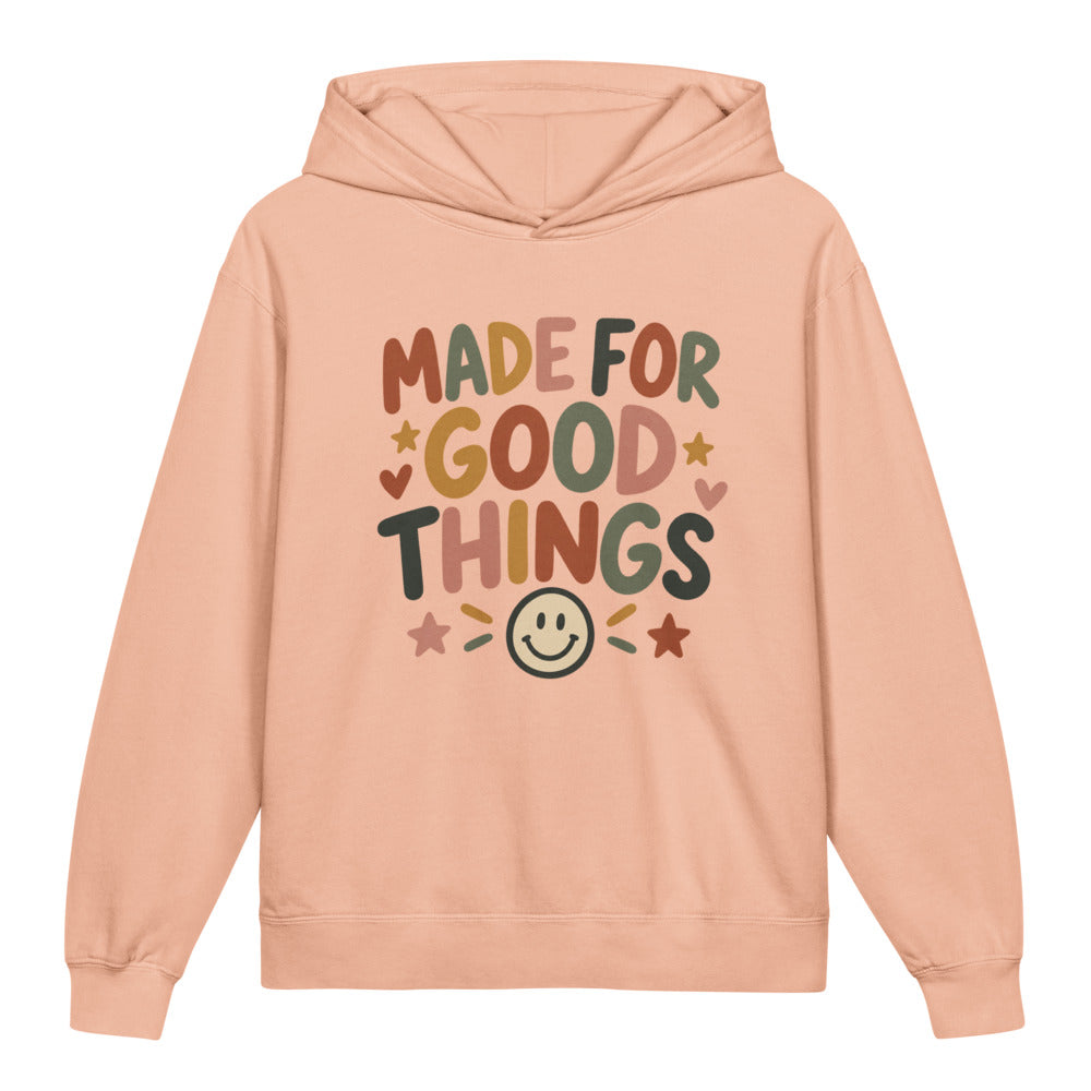 Made For Good Things Kids Hoodie, Peachy, front