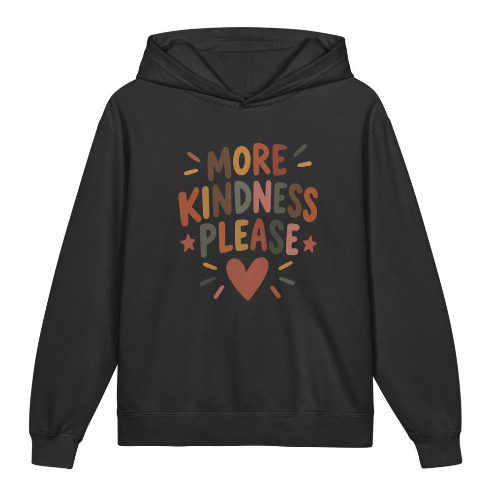 More Kindness Please Kids Hoodie, Black, front