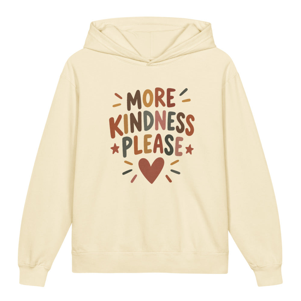 More Kindness Please Kids Hoodie, Ivory, front