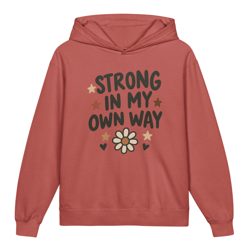Strong In My Own Way Kids Hoodie, Crimson, front