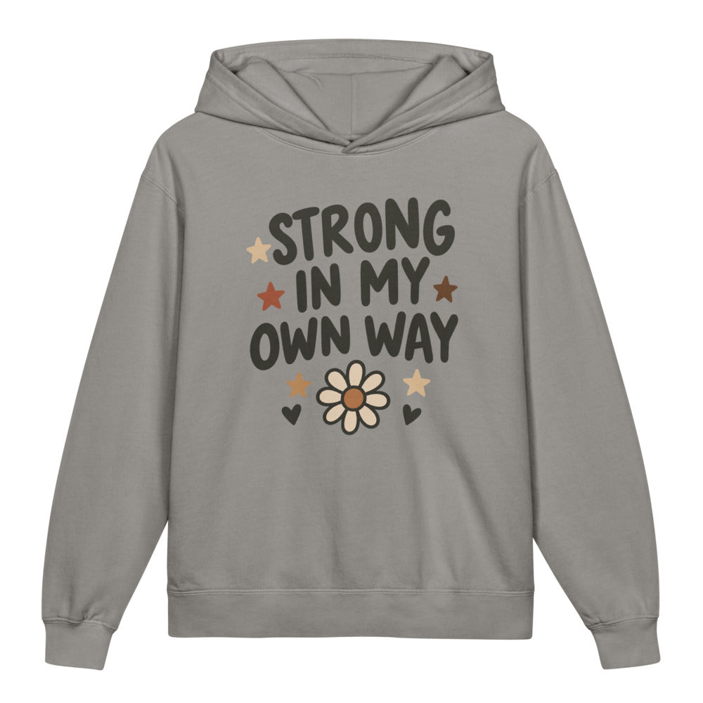 Strong In My Own Way Kids Hoodie, Grey, front