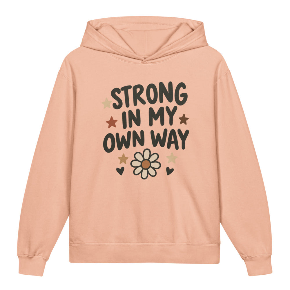 Strong In My Own Way Kids Hoodie, Peachy, front