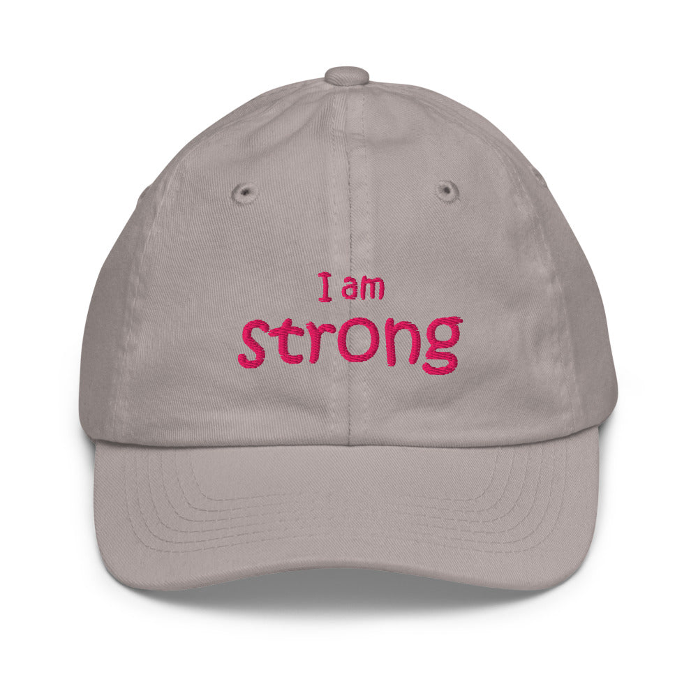 I Am Strong Kids Hat, Grey
